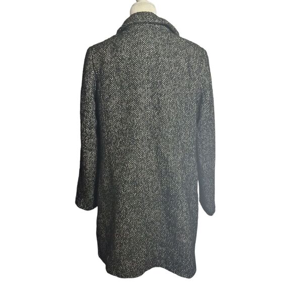 Covington Women's Black and White Herringbone Coat Wool Blend Professional Large - Picture 7 of 8